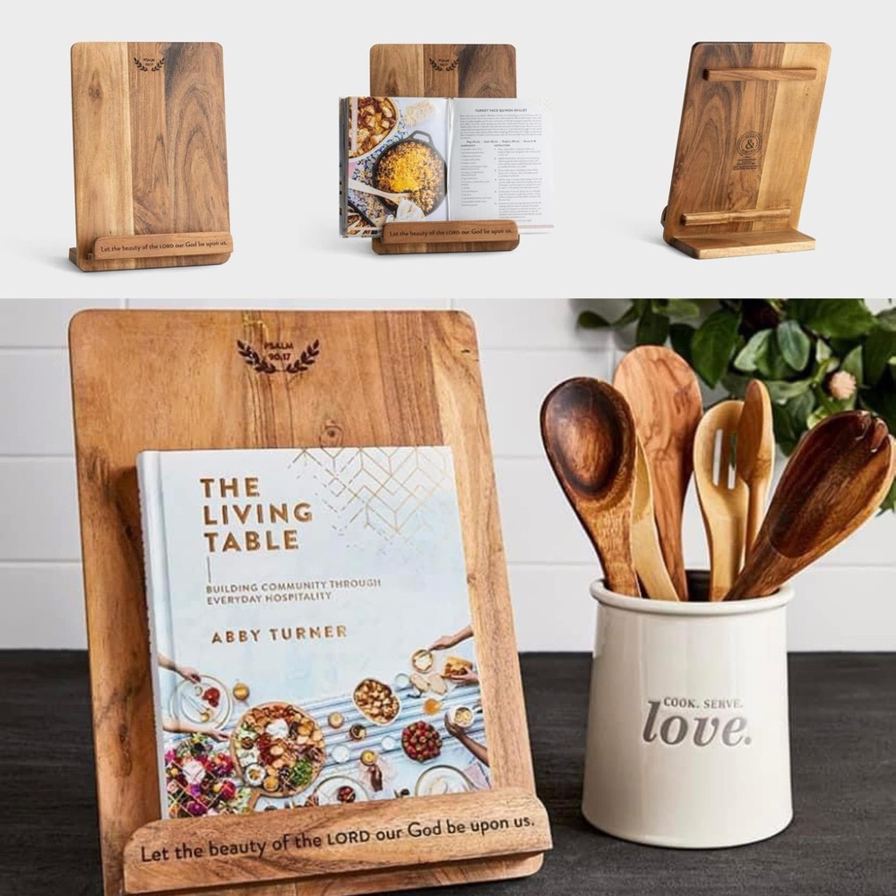 Mary & Martha wood cookbook stand